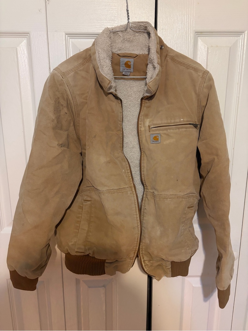 Carhartt Tan Sherpa-Lined Utility Jacket